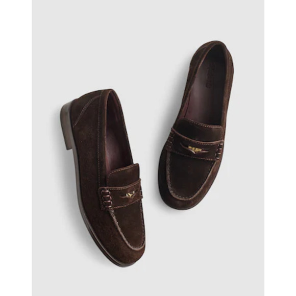 Madewell Shoes - Madewell Grayson Penny Loafers 8 Brown Suede NWT Flats NX648 Academia Prep